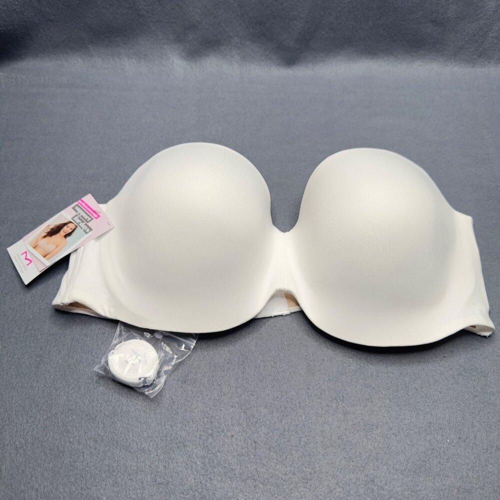 Maidenform Womens Size 40D Bra Full Coverage Strapless Or With Straps White New